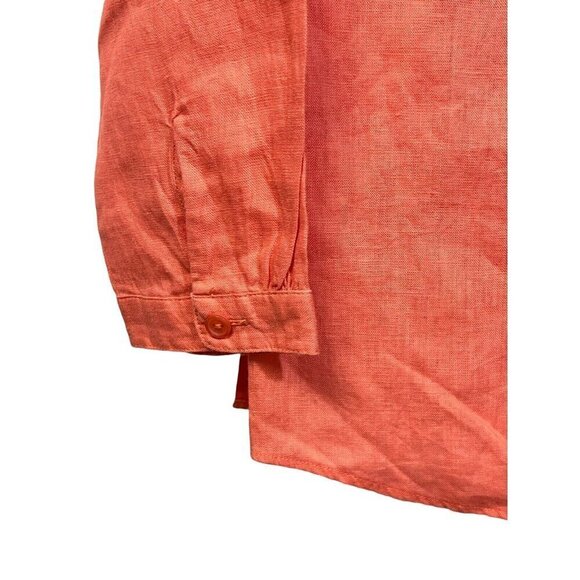 L. L. Bean 100% Linen Button Front Tunic Top Pleated Detail L/S Women's Size‎ XS - Picture 11 of 12